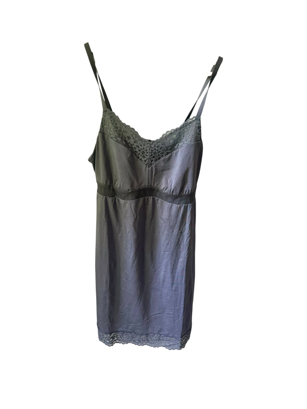 Understance Soft Bliss Lace Chemise Nightgown Stone Blue Size Medium NWT